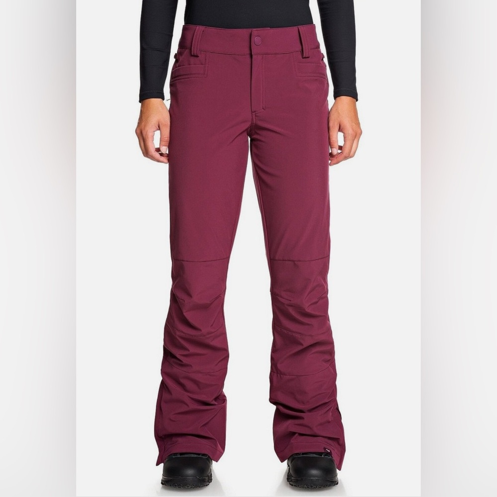 ROXY Women's CREEK Snow Pants - PSF0 - Small - NWOT Wine Burgundy dryflight tech